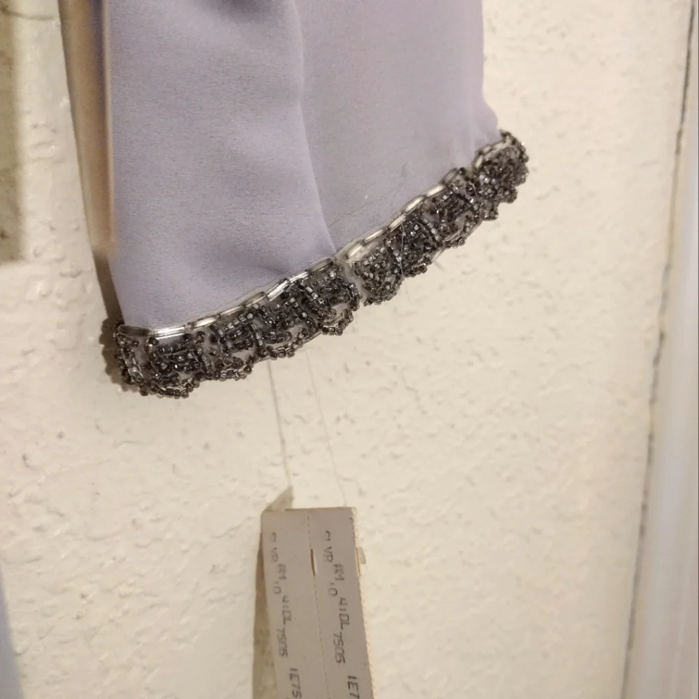 Jack Bryan Vintage 70s Hand Beaded Gray 7505 Midi Dress